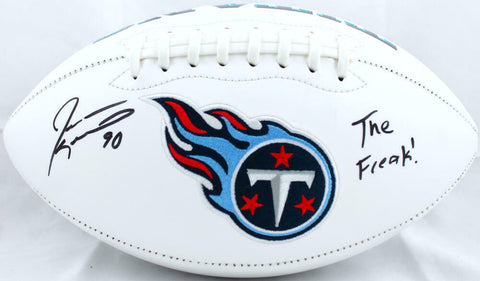 Jevon Kearse Autographed Tenn Titans Logo Football w/ The Freak-BeckettW Holo
