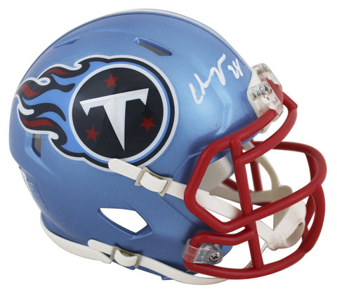 Titans Chris Johnson Authentic Signed Flash Speed Mini Helmet BAS Witnessed