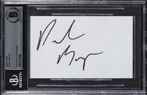 Daniel Bryan WWE Authentic Signed 3x5 Index Card Autographed BAS Slabbed 3