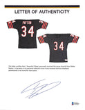 Bears Walter Payton "Sweetness, 34" Signed Navy Blue Wilson Jersey BAS #AA03176