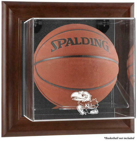 Kansas Jayhawks Brown Framed Wall-Mountable Basketball Display Case - Fanatics