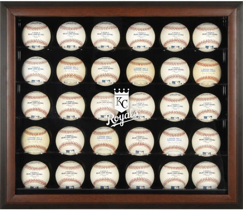 Royals Logo Brown Framed 30-Ball Display Case - Fanatics