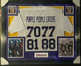 Purple People Eaters Signed Minnesota Vikings 35x43 Framed White Jersey (JSA)
