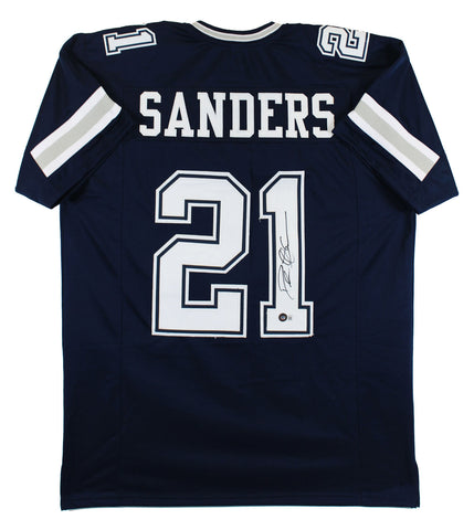 Deion Sanders Authentic Signed Navy Blue Pro Style Jersey BAS Witnessed