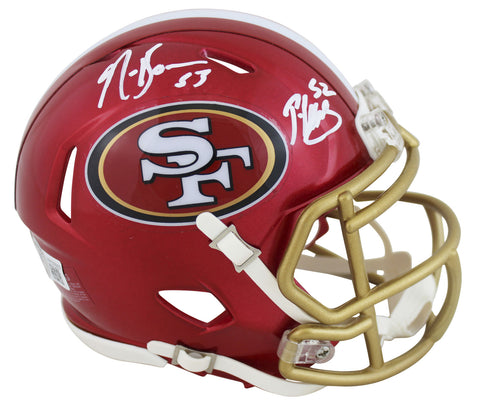 49ers Patrick Willis & Navorro Bowman Signed Flash Speed Mini Helmet BAS Witness