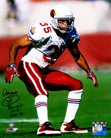 Aeneas Williams Signed Cardinals White Jersey Action 8x10 Photo w/HOF'14 -SS COA
