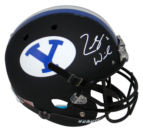 ZACH WILSON AUTOGRAPHED SIGNED BYU COUGARS BLACK FULL SIZE HELMET BECKETT