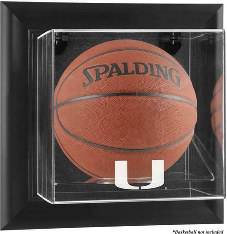 Miami Hurricanes Black Framed Wall-Mountable Basketball Display Case - Fanatics