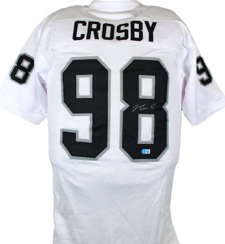 Maxx Crosby Autographed White Pro Style Jersey-Beckett W Hologram *Silver