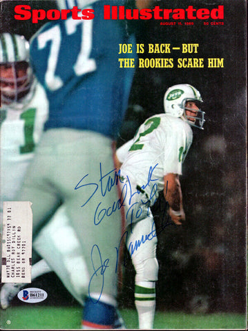 Joe Namath Autographed Sports Illustrated Magazine Jets To Stan Beckett #B61211