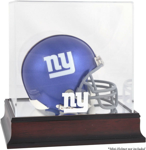 New York Giants Mahogany Logo Mini Helmet Display Case - Fanatics