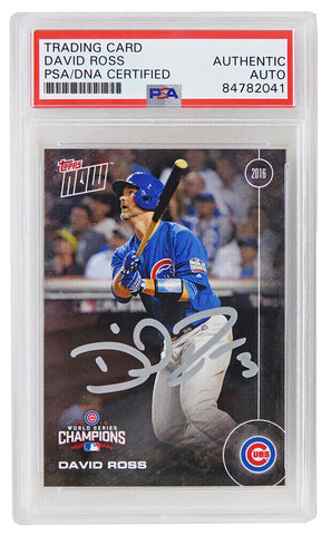 David Ross Signed 2016 Topps Now Cubs World Series Card #WS-2 (PSA Encapsulated)