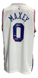 Tyrese Maxey Signed 76ers White Fanatics Jersey Mad Max Inscribed Fanatics