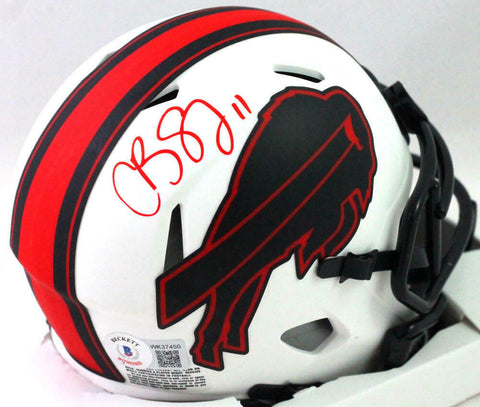 Cole Beasley Autographed Buffalo Bills Lunar Speed Mini Helmet- Beckett W *Red