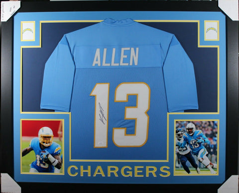 KEENAN ALLEN (Chargers light blue SKYLINE) Signed Autographed Framed Jersey JSA