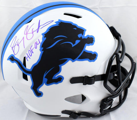 Barry Sanders Signed Detroit Lions Lunar F/S Speed Helmet w/HOF- Beckett W Holo