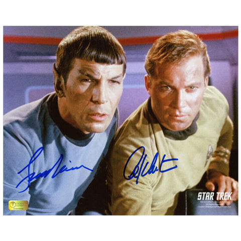 William Shatner, Leonard Nimoy Autographed Star Trek Kirk and Spock 8x10 Photo