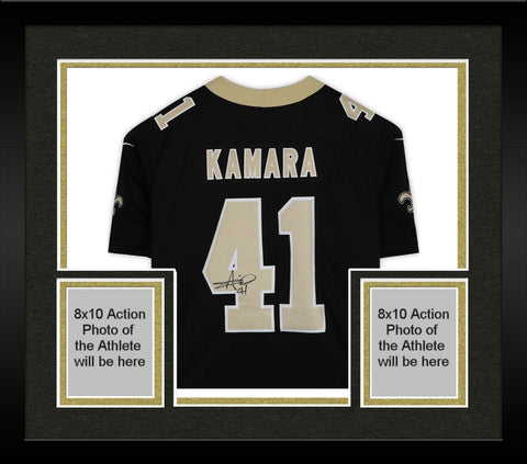 Framed Alvin Kamara New Orleans Saints Autographed Nike Black Limited Jersey