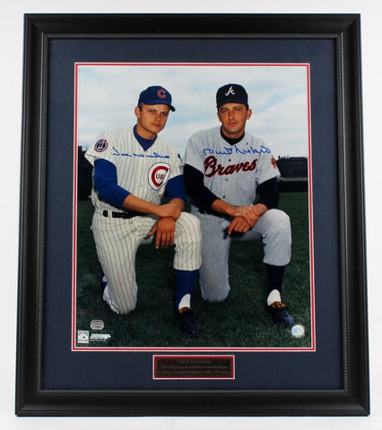 Phil Niekro & Joe Niekro Signed 23x27 Custom Framed Photo (Mounted Memories COA)