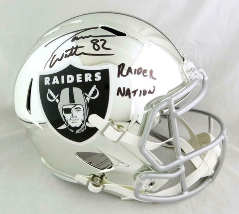 Jason Witten Signed LV Raiders F/S Chrome Speed Helmet w/Insc - Beckett *Black