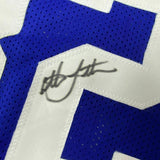 FRAMED Autographed/Signed CHRISTIAN LAETTNER 33x42 Duke Blue Jersey PSA/DNA COA