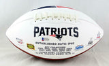 Ty Law Autographed New England Patriots Logo Football w/HOF- Beckett Auth *Black