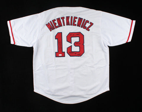 Doug Mientkiewicz Signed Jersey "04 WS Champs!" "Last Out!" "Reverse the Curse"