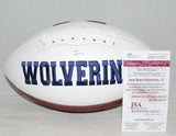 TY LAW AUTOGRAPHED SIGNED MICHIGAN WOLVERINES WHITE LOGO FOOTBALL JSA