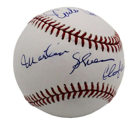 Emilio Estevez, Martin & Charlie Sheen Signed Rawlings OML White Baseball
