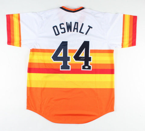 Roy Oswalt Signed Houston Astros Rainbow Throwback Jersey (PSA Hologram)