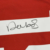 FRAMED Autographed/Signed DEEBO SAMUEL 33x42 San Francisco Red Jersey JSA COA