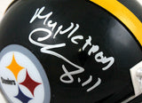 Chase Claypool Autographed Steelers Mini Helmet w/ Mapletron- Beckett W *Silver