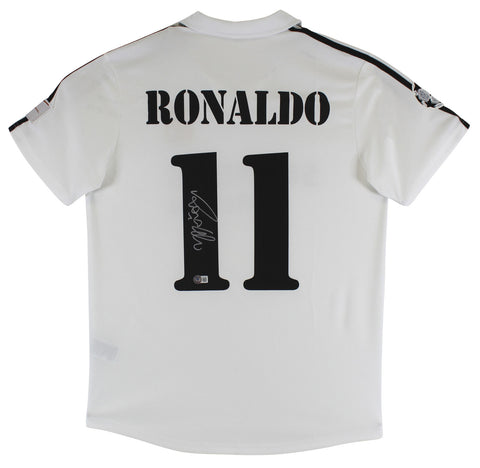 Real Madrid Ronaldo Nazario Signed White 1902-2002 Centennial Jersey BAS
