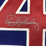 FRAMED Autographed/Signed DENNIS ECKERSLEY 33x42 Chicago Blue Jersey JSA COA