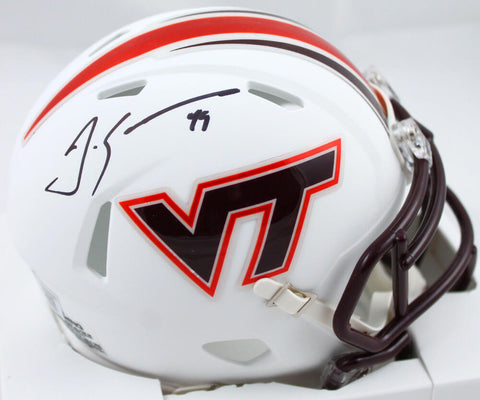 Tremaine Edmunds Autographed Virginia Tech Speed Mini Helmet - Beckett W Holo