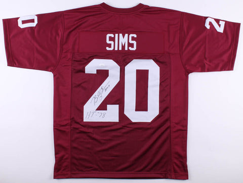 Billy Sims Signed Oklahoma Sooners Jersey Inscribed "H.T-78" (JSA COA) Lions R.B