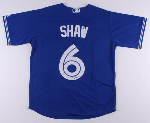 Travis Shaw Signed Toronto Blue Jays Majestic MLB Jersey (JSA COA)