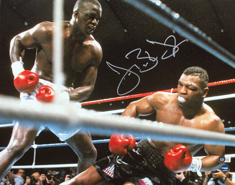 Buster Douglas Authentic Signed 16x20 Vs Mike Tyson Knockout Photo BAS Witnessed