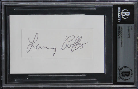 "Leaping" Lanny Poffo Deceased Signed 1.5x3.75 Cut Signature BAS Slabbed