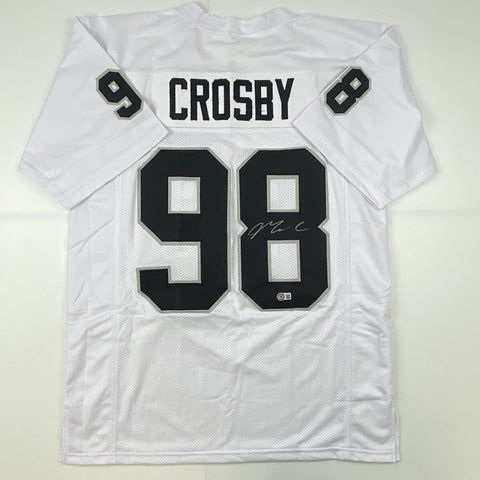 Maxx Crosby Authentic Signed Black Pro Style Framed Jersey Autographed BAS