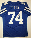 Bob Lilly Autographed Blue Pro Style Jersey with HOF- JSA W Authenticated *4