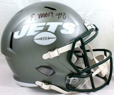 Elijah Moore Autographed NY Jets F/S Flash Speed Helmet-Beckett W Holo *Black