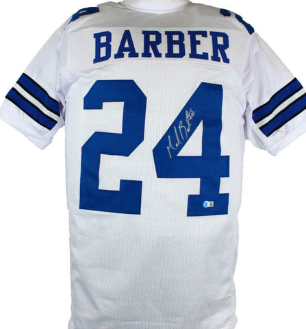 Marion Barber Autographed White Pro Style Jersey-Beckett W Hologram *Silver