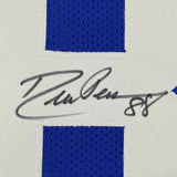 FRAMED Autographed/Signed DREW PEARSON 33x42 Dallas Blue Football Jersey JSA COA