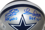 Emmitt Smith & Tony Dorsett Signed Cowboys VSR4 Mini Helmet HOF BAS 37345