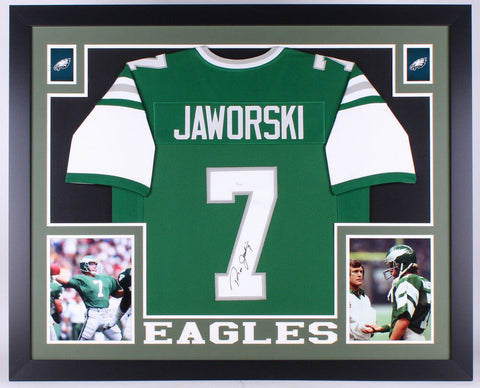 Ron Jaworski Signed Philadelphia Eagles 35x43 Custom Framed Jersey (JSA COA)