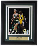 Larry Bird Signed Framed Boston Celtics 8x10 Photo Vs Magic Johnson JSA
