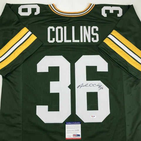 Autographed/Signed NICK COLLINS Green Bay Green Football Jersey PSA/DNA COA Auto