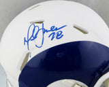 Marshall Faulk Autographed LA Rams AMP Speed Mini Helmet - Beckett W Auth *Blue