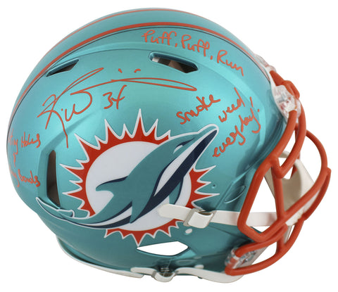 Dolphins Ricky Williams "3x Insc" Signed Flash F/S Speed Proline Helmet BAS Wit